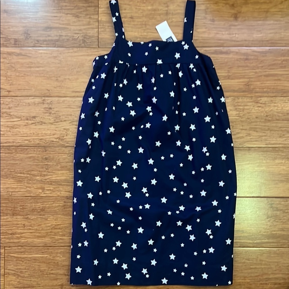 Gap kids girls navy tank dress with white stars size medium (8-9) NWT